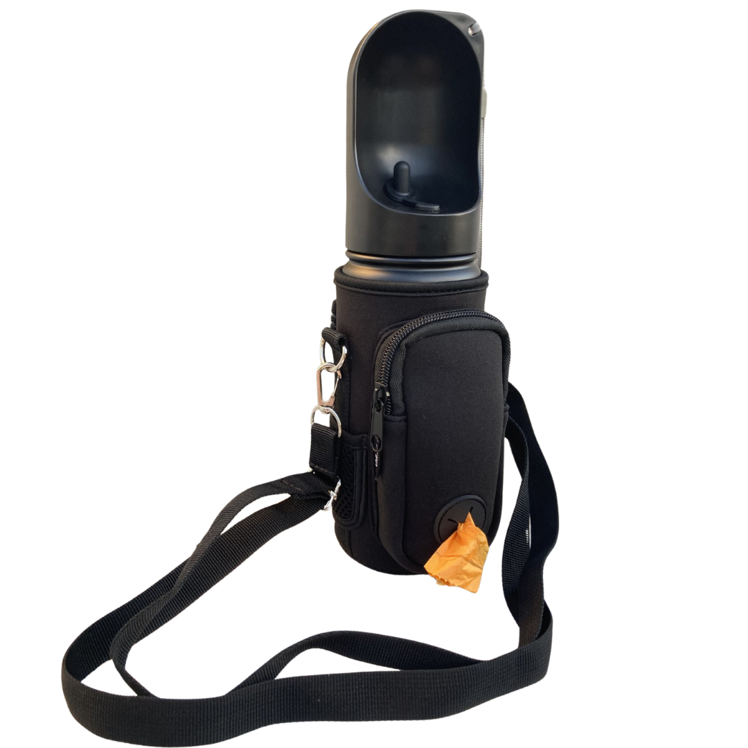 Black Dog Water Bottle With Bag Dispenser